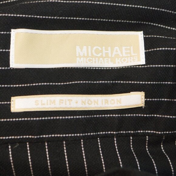 MICHAEL Michael Kors Mens Black & White Pinstripe Dress Shirt Size: 16.5  32/33 - Picture 3 of 7